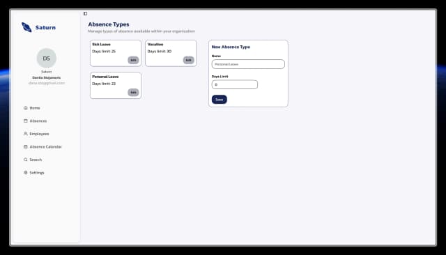Custom Absence Types